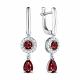 Серебряные серьги АЛЬКОР 02-1741/00ГР-00 с фианитом и гранатом