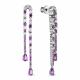 Серебряные серьги АЛЬКОР 02-1745/00АМ-00 с фианитом и аметистом