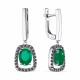 Серебряные серьги АЛЬКОР 02-1798/00АГ-00 с фианитом и агатом