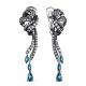 Серебряные серьги АЛЬКОР 02-1816/00ТЛ-00 с фианитом и Лондон топазом