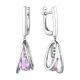 Серебряные серьги АЛЬКОР 02-1834/00АМ-00 с аметистом