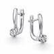 Серебряные серьги АЛЬКОР 02-1841/000Б-00 с бриллиантом