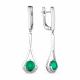Серебряные серьги АЛЬКОР 02-1853/00АГ-00 с фианитом и агатом