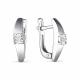 Серебряные серьги АЛЬКОР 02-2006/000Б-00 с бриллиантом