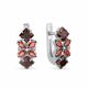 Серебряные серьги АЛЬКОР 02-2178/00ГР-00 с фианитом и гранатом