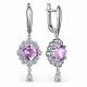 Серебряные серьги АЛЬКОР 02-2321/00АМ-00 с фианитом и аметистом