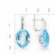 Серебряные серьги Platina 02-2361-00-207-0200 с топазом и фианитом