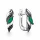 Серебряные серьги АЛЬКОР 02-2440/00АГ-17 с агатом и шпинелью