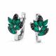 Серебряные серьги АЛЬКОР 02-2453/00АГ-17 с агатом и шпинелью