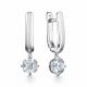 Серебряные серьги АЛЬКОР 02-2485/00КЦ-00 с фианитом