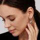 Серебряные серьги АЛЬКОР с золотой накладкой и бриллиантом 02-2522/000Б-17