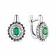 Серебряные серьги АЛЬКОР 02-3028/00АГ-00 с фианитом и агатом