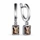 Серебряные серьги АЛЬКОР 02-3148/00РТ-00 с раухтопазом