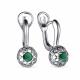 Серебряные серьги АЛЬКОР 02-3149/00АГ-00 с агатом