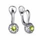 Серебряные серьги АЛЬКОР 02-3149/00ХР-00 с хризолитом