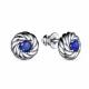 Серебряные серьги АЛЬКОР 02-3151/0ГТС-00 с гидротермальным сапфиром