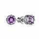 Серебряные серьги АЛЬКОР 02-3187/00АМ-00 с фианитом и аметистом