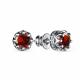 Серебряные серьги АЛЬКОР 02-3187/00ГР-00 с фианитом и гранатом