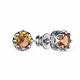 Серебряные серьги АЛЬКОР 02-3187/00ЦТ-00 с фианитом и цитрином