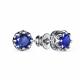 Серебряные серьги АЛЬКОР 02-3187/0ГТС-00 с фианитом и гидротермальным сапфиром