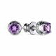 Серебряные серьги АЛЬКОР 02-3188/00АМ-00 с фианитом и аметистом