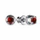 Серебряные серьги АЛЬКОР 02-3188/00ГР-00 с фианитом и гранатом