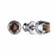 Серебряные серьги АЛЬКОР 02-3188/00РТ-00 с фианитом и раухтопазом