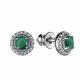Серебряные серьги АЛЬКОР 02-3190/00АГ-00 с фианитом и агатом