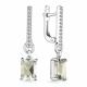 Серебряные серьги АЛЬКОР 02-3191/000П-00 с фианитом и празиолитом