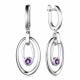 Серебряные серьги АЛЬКОР 02-3232/00АМ-00 с аметистом