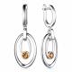 Серебряные серьги АЛЬКОР 02-3232/00ЦТ-00 с цитрином