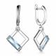 Серебряные серьги АЛЬКОР 02-3234/00ГК-00 с фианитом и ювелирным кристаллом