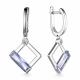 Серебряные серьги АЛЬКОР 02-3234/0ТЗК-00 с фианитом и ювелирным кристаллом