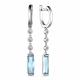 Серебряные серьги АЛЬКОР 02-3235/00ГК-00 с фианитом и ювелирным кристаллом