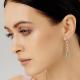 Серебряные серьги АЛЬКОР 02-3235/00ГК-00 с фианитом и ювелирным кристаллом