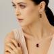 Серебряные серьги АЛЬКОР 02-3236/0РДК-00 с ювелирным кристаллом