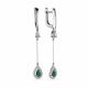 Серебряные серьги АЛЬКОР 02-3306/00АГ-00 с фианитом и агатом