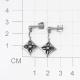 Серебряные серьги АЛЬКОР 02-3361/000Б-00 с бриллиантом и эмалью