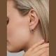 Серебряные серьги-кресты АЛЬКОР с фианитом 02-3424/0000-00