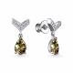 Серебряные серьги АЛЬКОР 02-3483/00СТ-00 с фианитом и султанитом