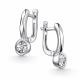 Серебряные серьги АЛЬКОР 02-3729/000Б-00 с бриллиантом