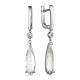 Серебряные серьги АЛЬКОР 02-3822/00ГХ-00 с фианитом и горным хрусталём