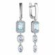 Серебряные серьги АЛЬКОР 02-3857/00ТБ-00 с топазом и фианитом