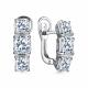 Серебряные серьги АЛЬКОР 02-3863/00КЦ-00 с фианитом