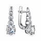 Серебряные серьги АЛЬКОР 02-3867/00КЦ-00 с фианитом