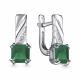 Серебряные серьги АЛЬКОР 02-3949/БРАГ-00 с бриллиантом и агатом