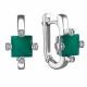 Серебряные серьги АЛЬКОР 02-4002/00АГ-00 с фианитом и агатом