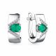 Серебряные серьги АЛЬКОР 02-4061/00АГ-00 с фианитом и агатом