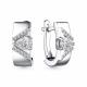 Серебряные серьги АЛЬКОР 02-4061/00ГХ-00 с фианитом и горным хрусталём
