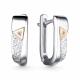 Серебряные серьги АЛЬКОР с золотой накладкой и бриллиантом 02-4125/000Б-00